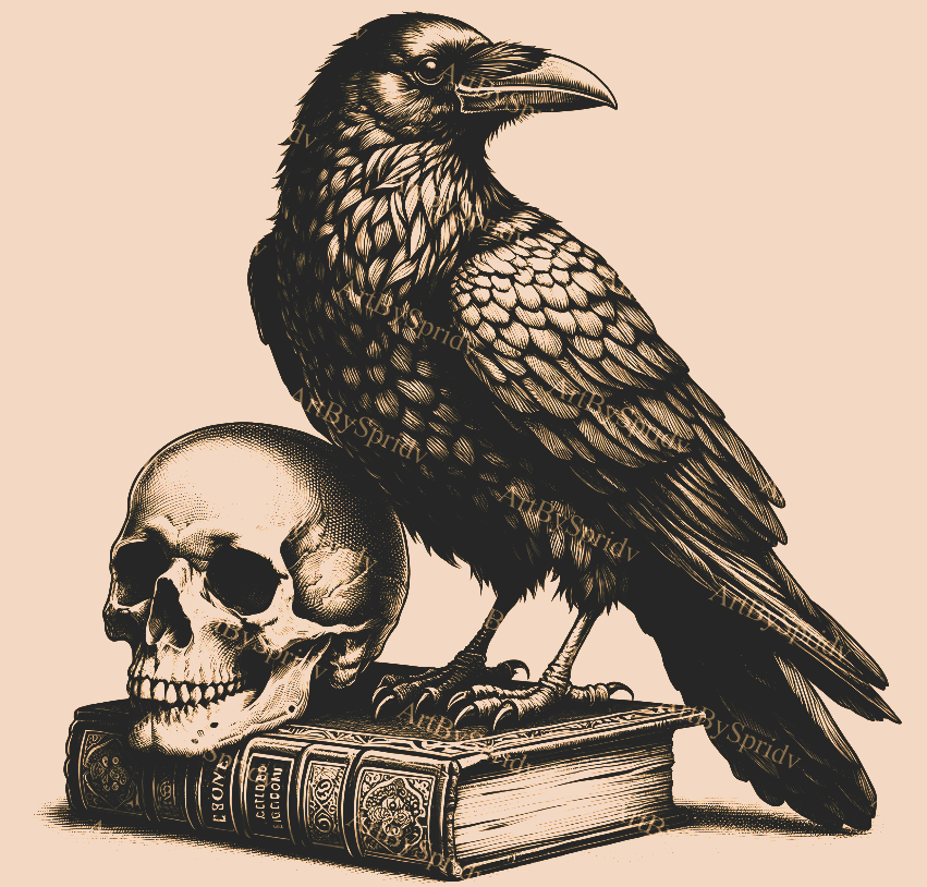 Raven and Skull on Book.png