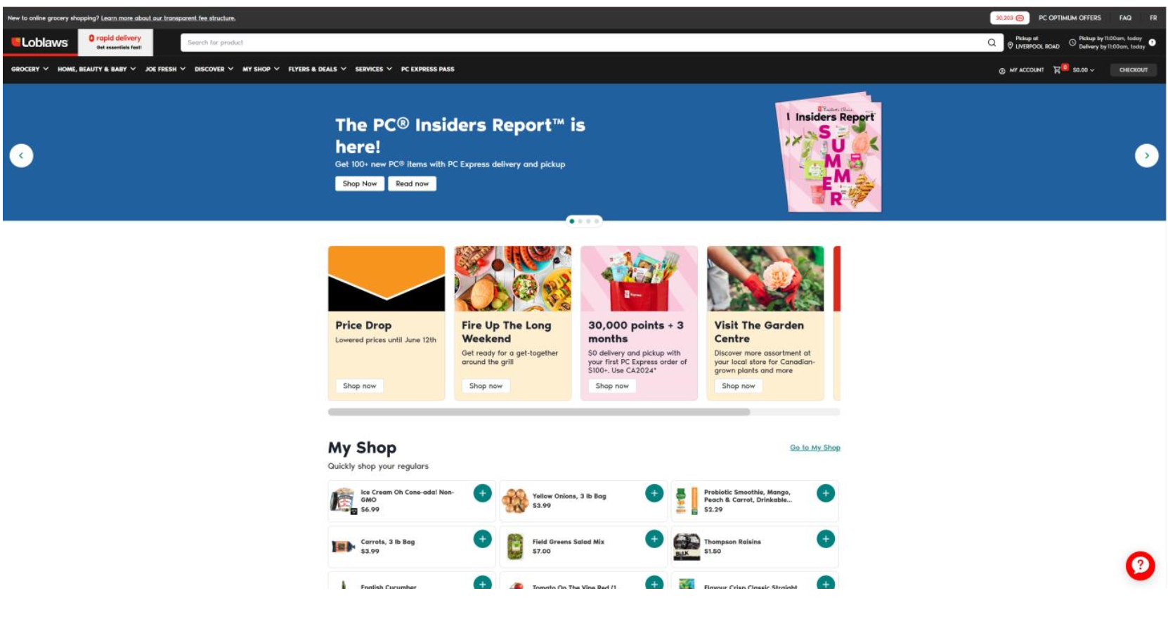 Summer Insiders Report homepage take over on Loblaw.ca. All elements where set up and executed by my team.