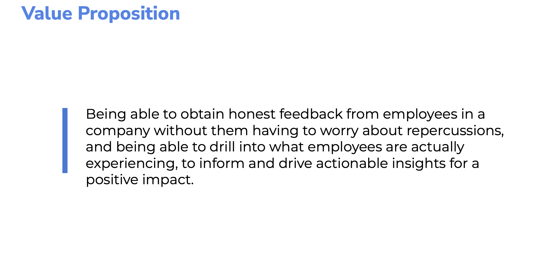 Value proposition for Pulse HR feedback app