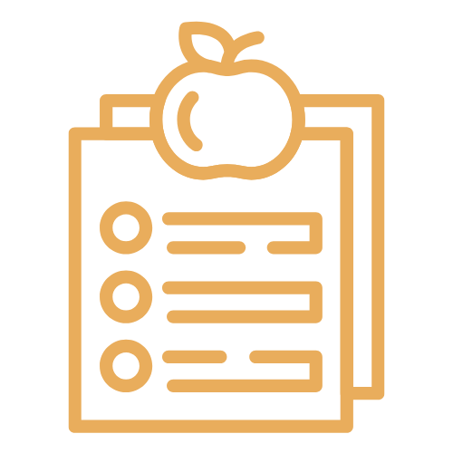 Activity sheets with an apple icon at the top