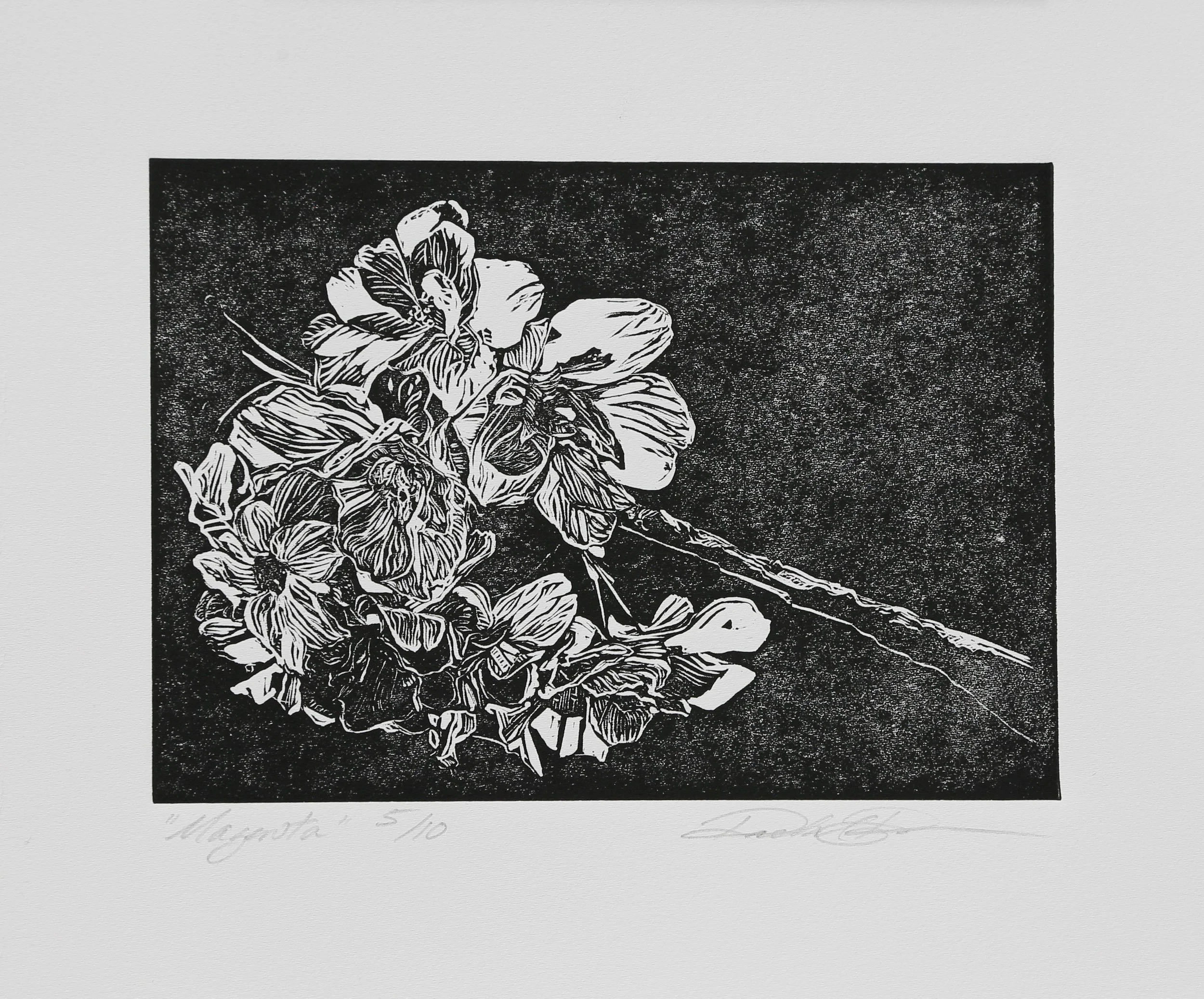 "Magenta", Rachel Brown, 2025, Relief Print, 8"x10"