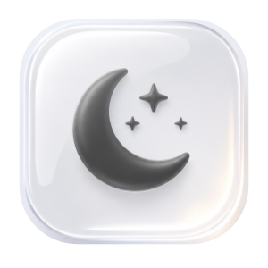 Icono de luna y estrellas en un fondo blanco