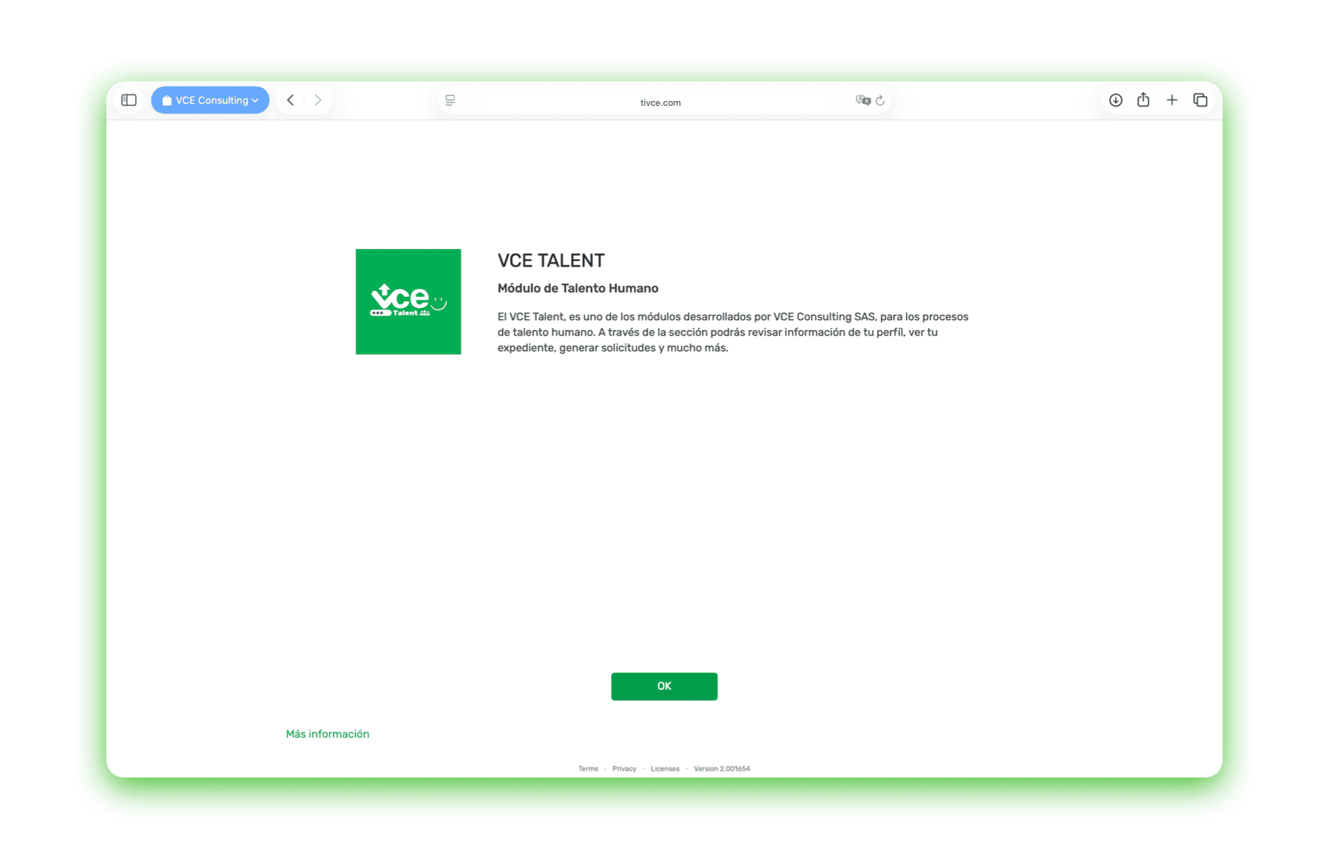 Foto del sistema SIRVCE version 3.0