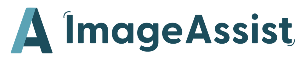 The ImageAssist logo featuring a stylized letter 'A' in blue, followed by the words 'ImageAssist' in dark blue text.
