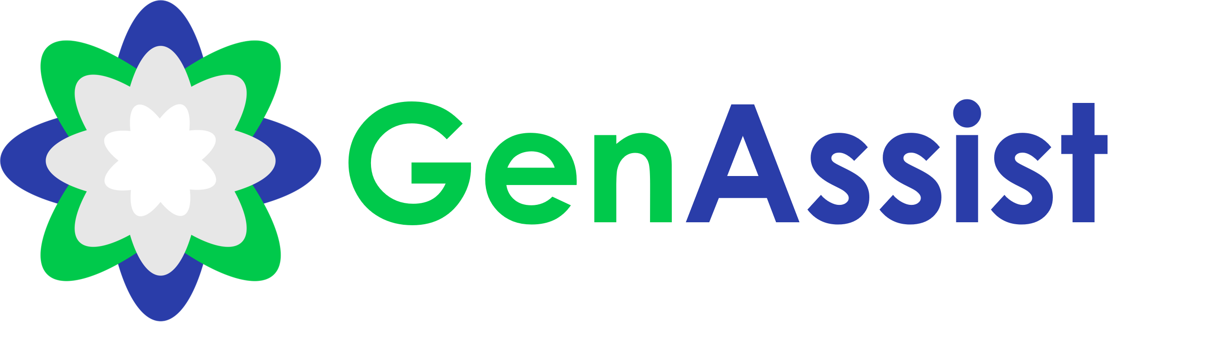 Logo with a multi-colored flower graphic and the text 'GenAssist' in green and blue letters.