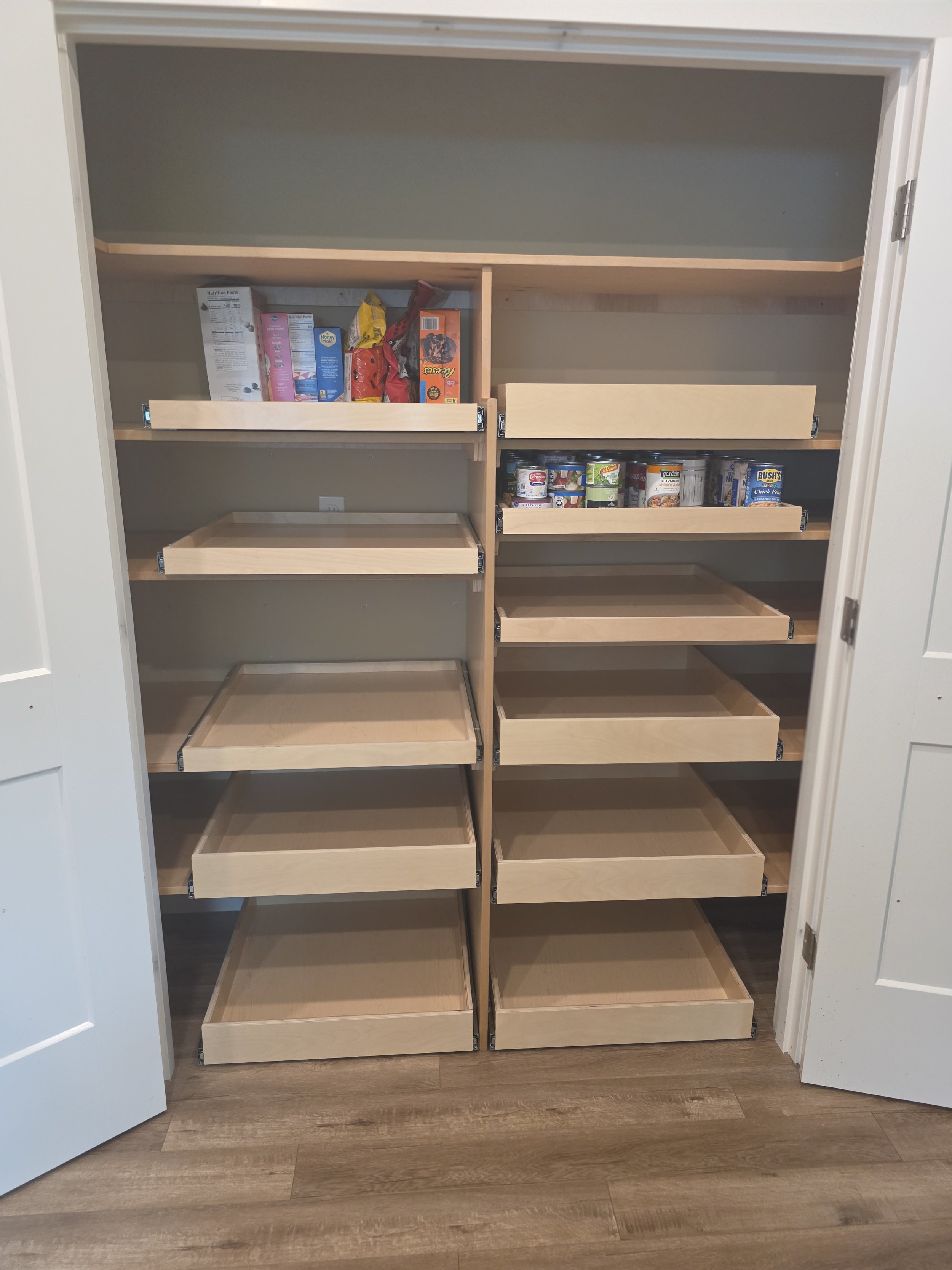 Custom Pantry w Shelving in Blind Recess