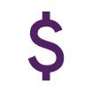 Purple dollar sign icon