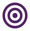 Purple concentric circles on a white background