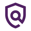 The image shows a purple shield-shaped logo with a white 'at' symbol in the center.