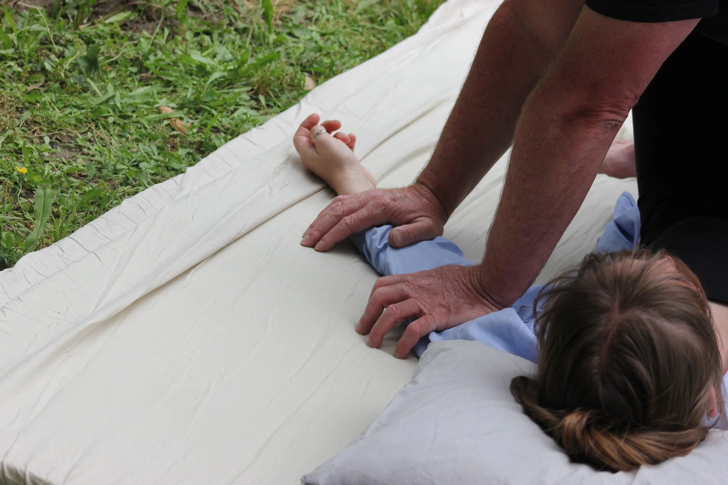 Zenthai shiatsu treatment with Harley.