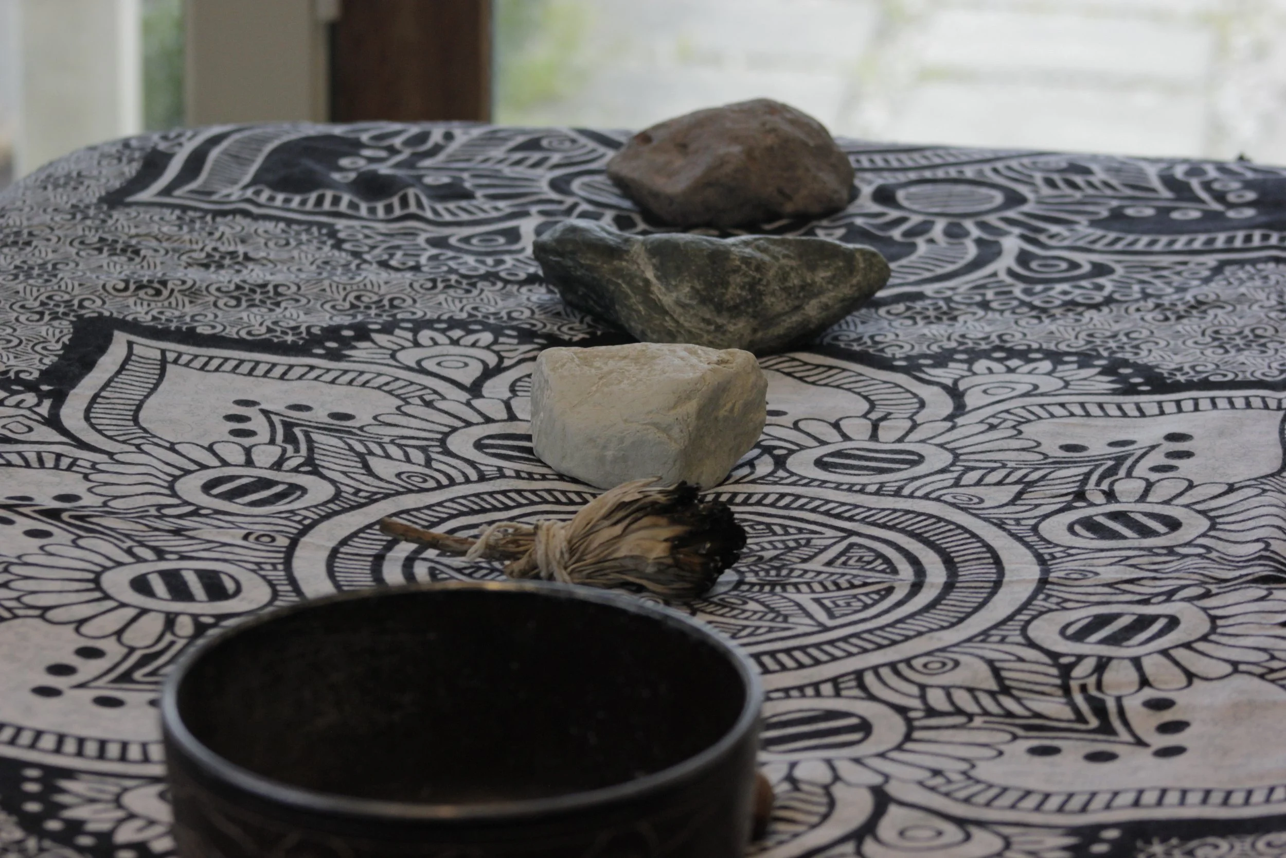 Healing space prepared for massage and energy therapy sessions creating a calm and nurturing environment.