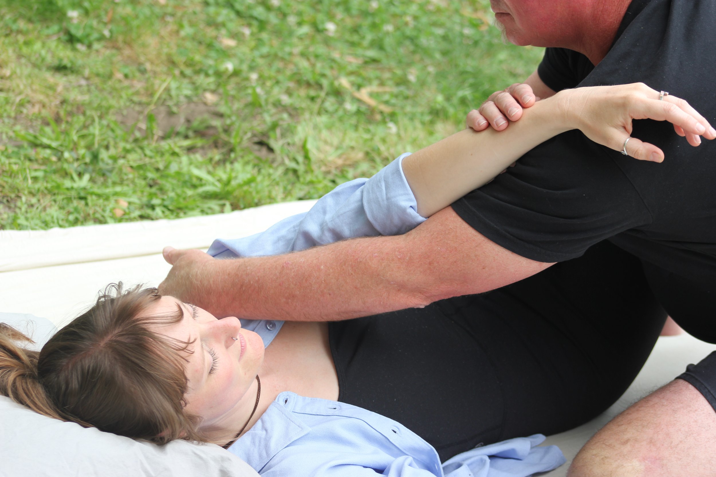 Zenthai shiatsu treatment with Harley.