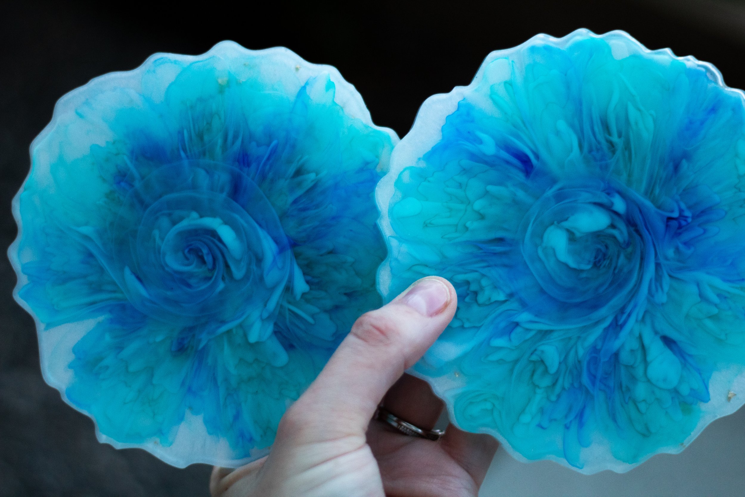 Glacial Storm ∙ One-of-a-Kind Resin Art Coaster & Display Piece • 5.5"