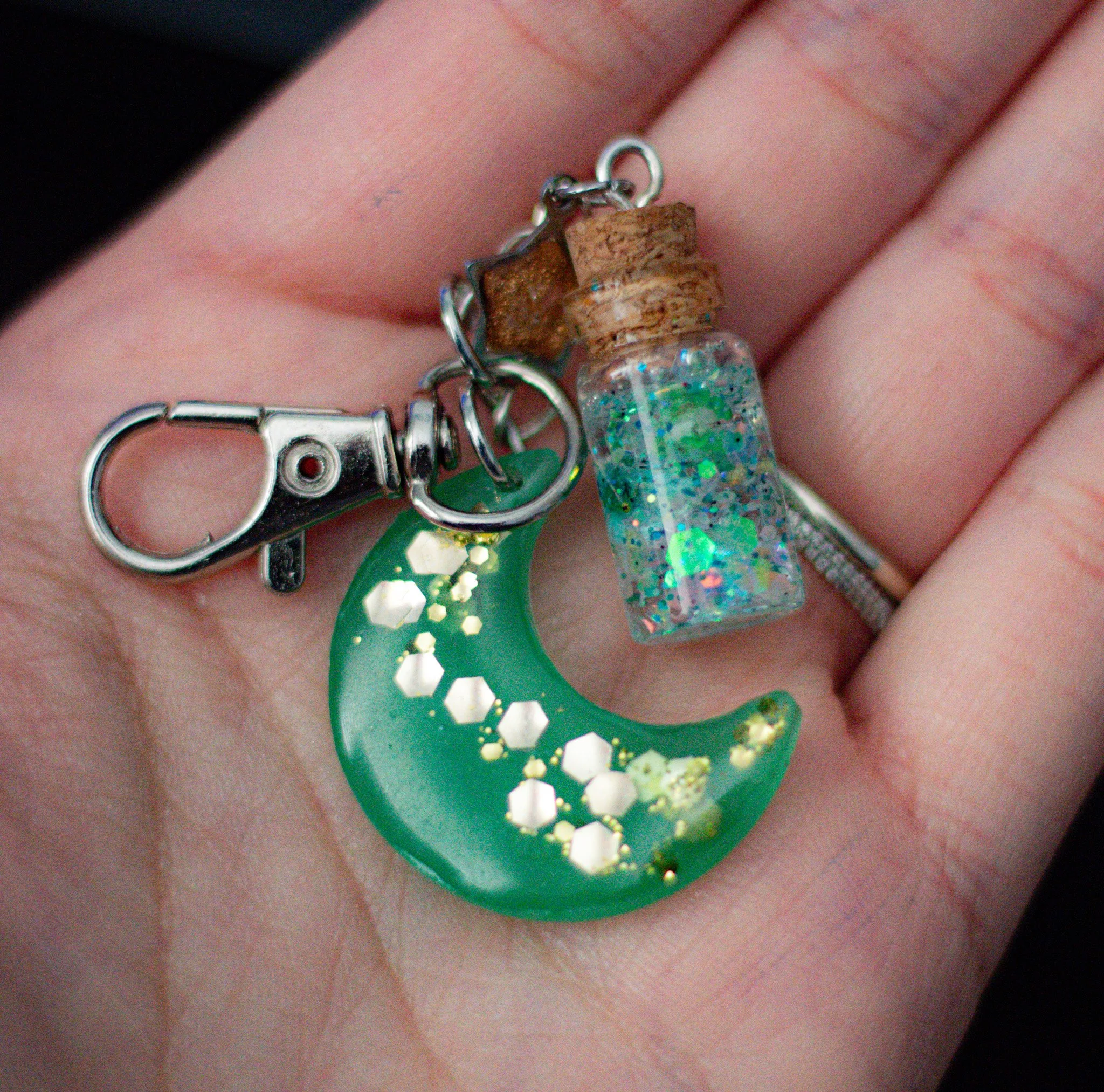 Lunar Jade • Potion Bottle Bag Charm • 2.5