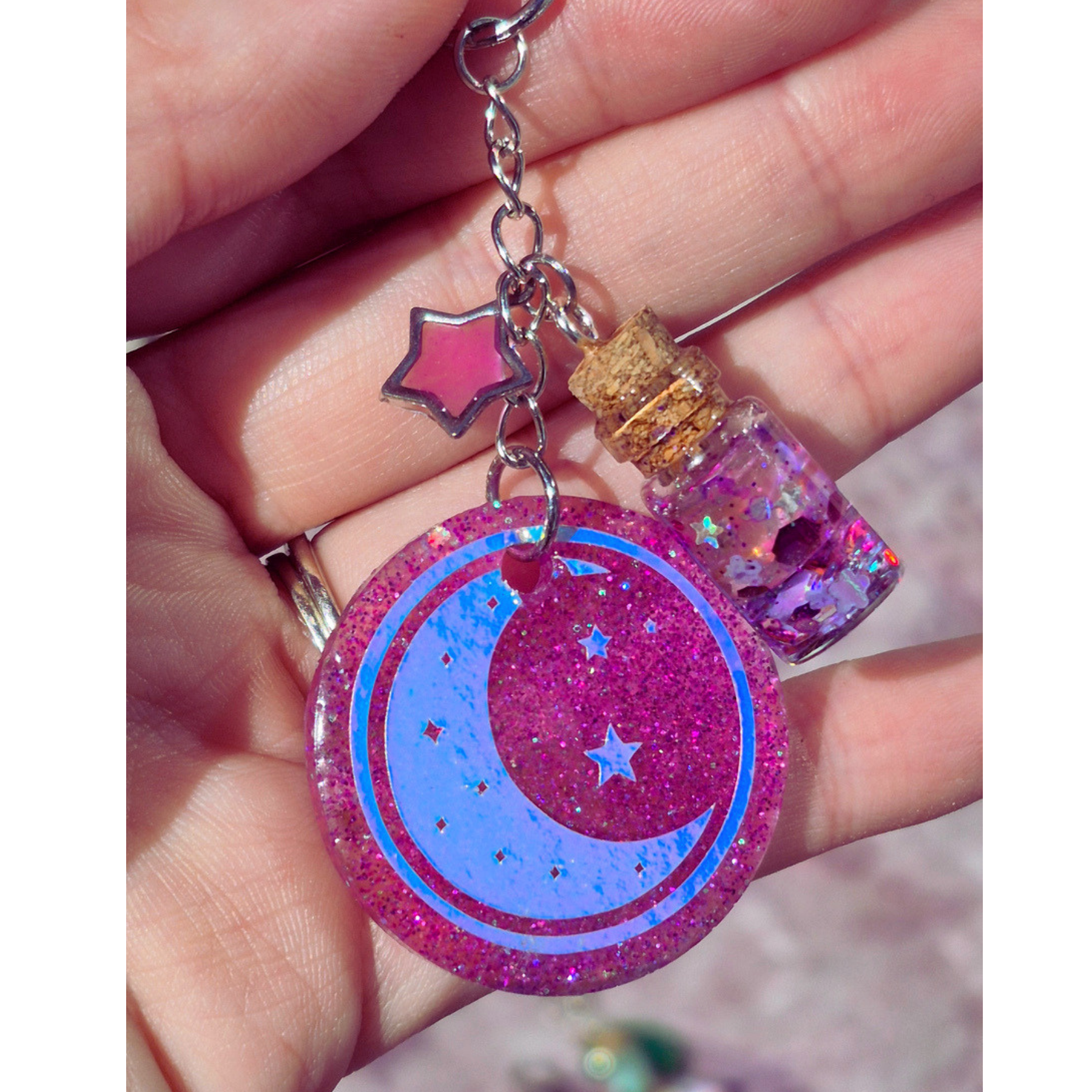 Moonlight Swing • Potion Bottle Bag Charm • 2.5"