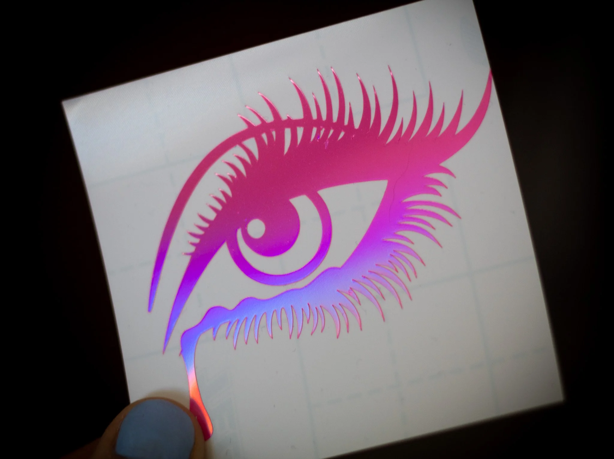 Dramatic Eye • Holographic Vinyl Decal • 2.5x2.5"