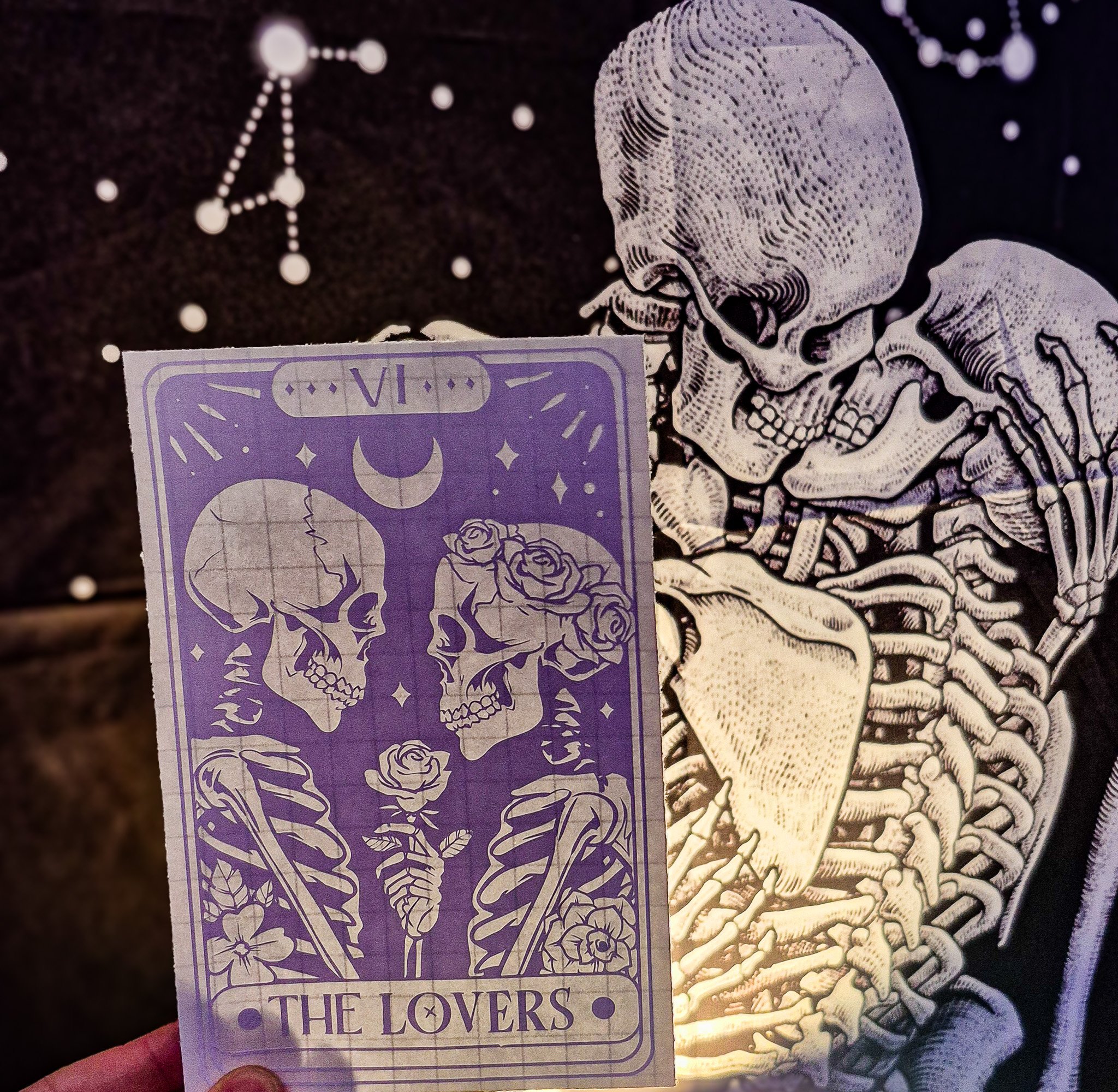 The Lovers — Matte White Vinyl Tarot Decal