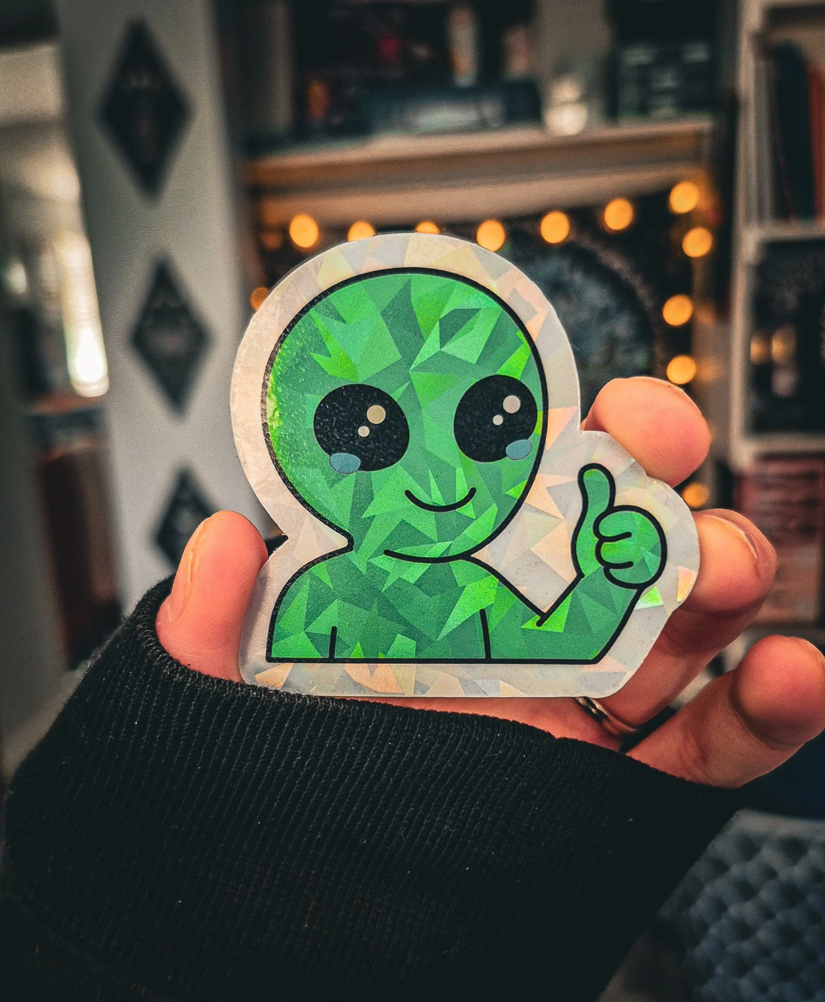 Internally Screaming Alien | Shattered Holographic Vinyl Sticker | 3x3