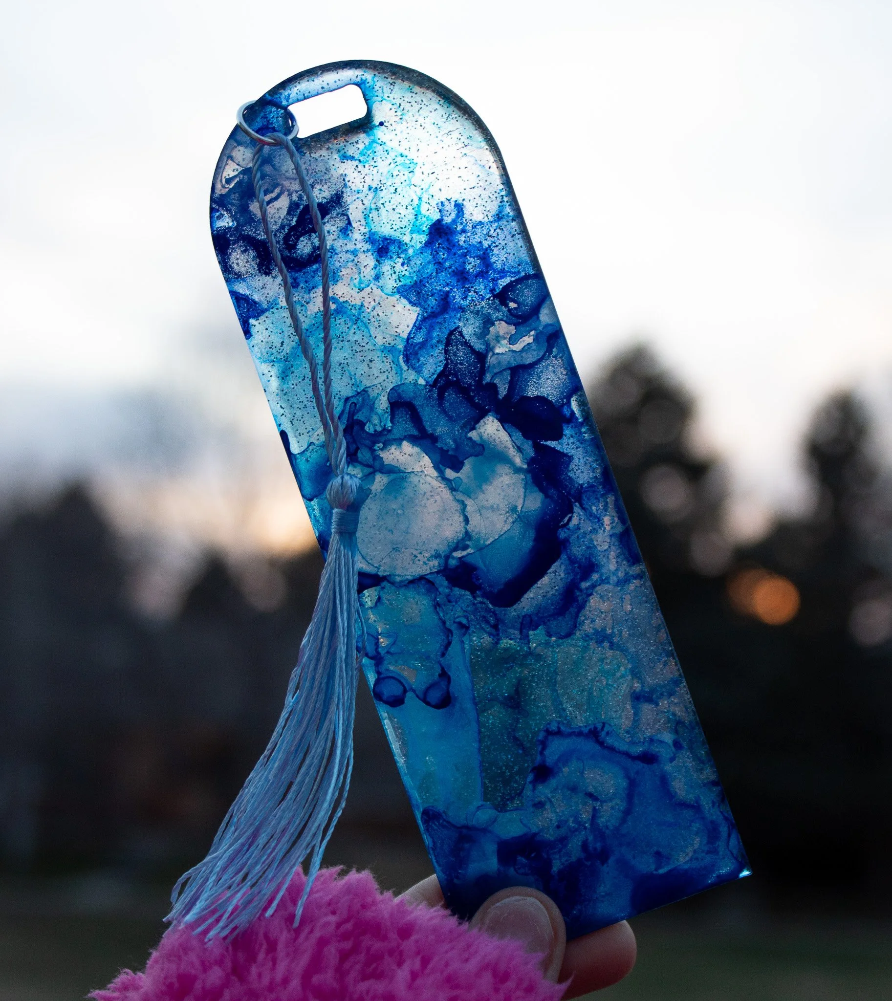 Cerulean Flow • One-of-a-Kind Resin Bookmark • 2x6