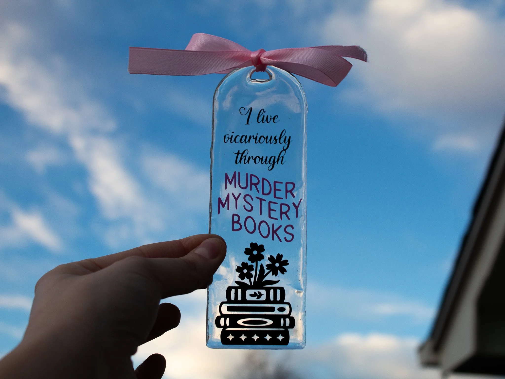 I Live Vicariously Through Murder Mystery Books Resin Bookmark