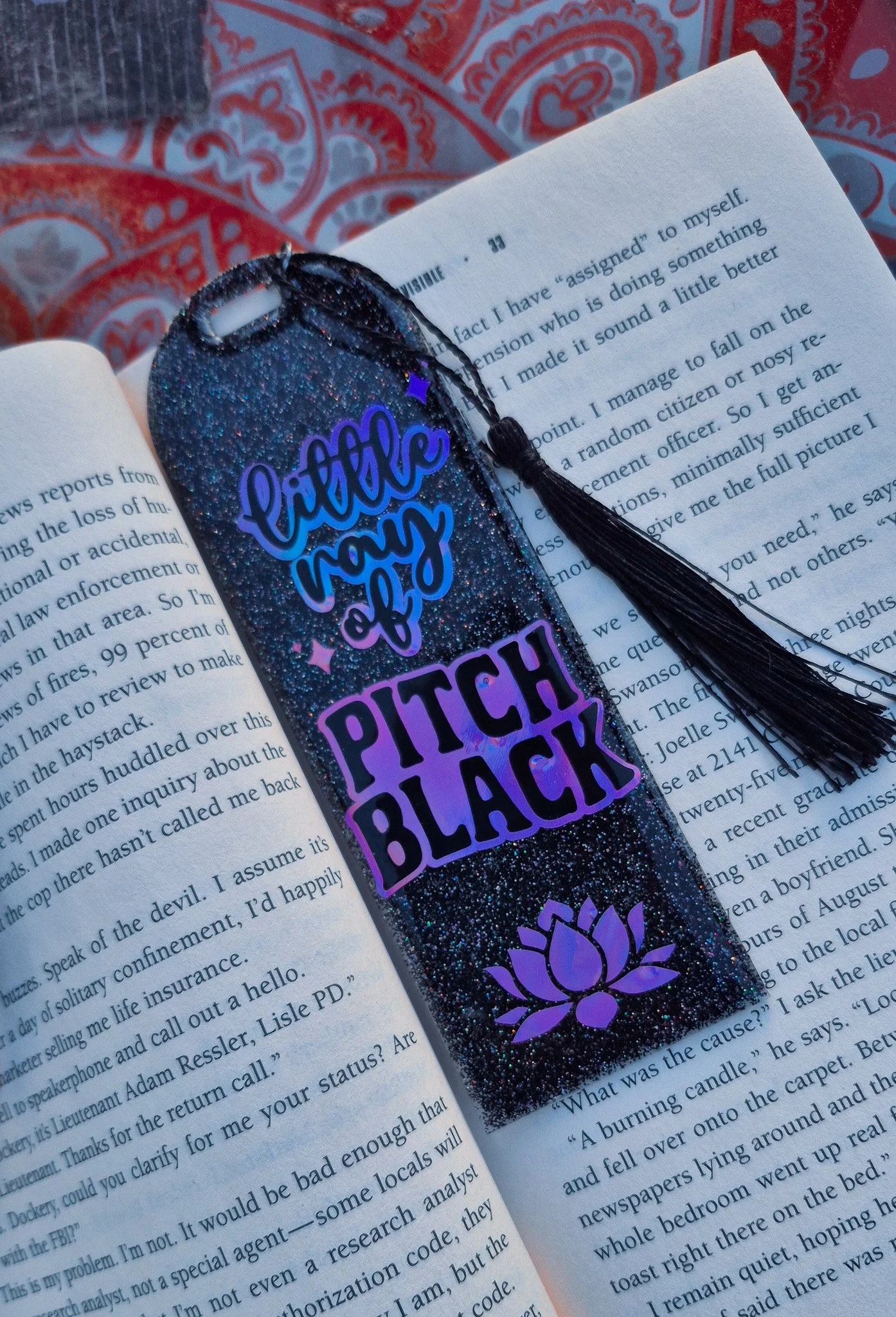 Little Ray of Pitch Black – Glitter Resin Bookmark