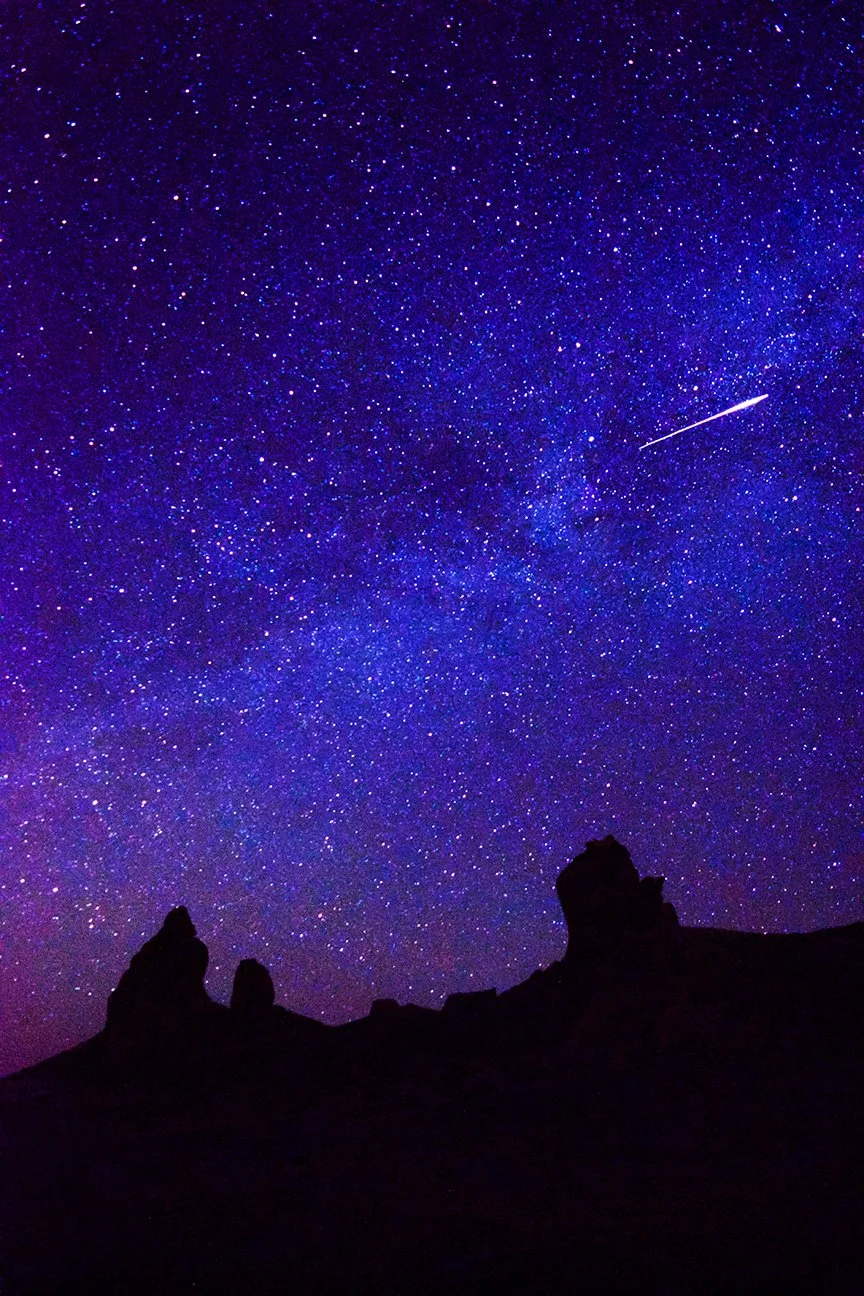 Shooting Star over Trona Pinnacle - 8.5"x11" Ink Print