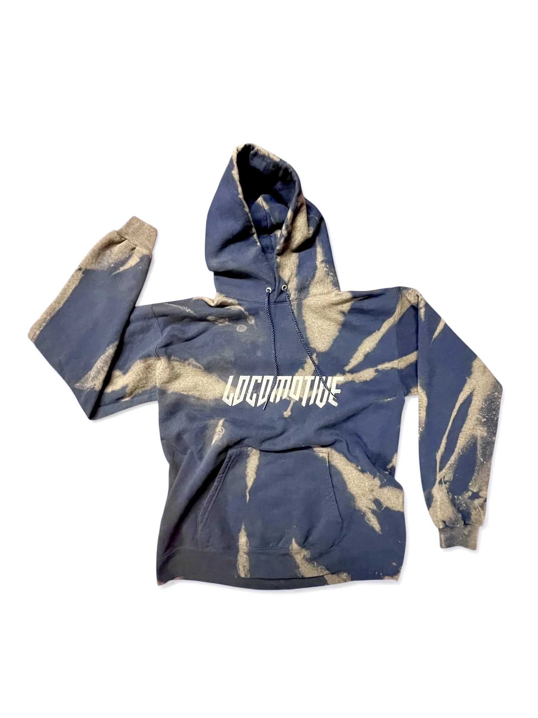 1 of 1 | Locomotive | Blue Ocean Sand |  Drawstring Hoodie | M | Cotton/Poly