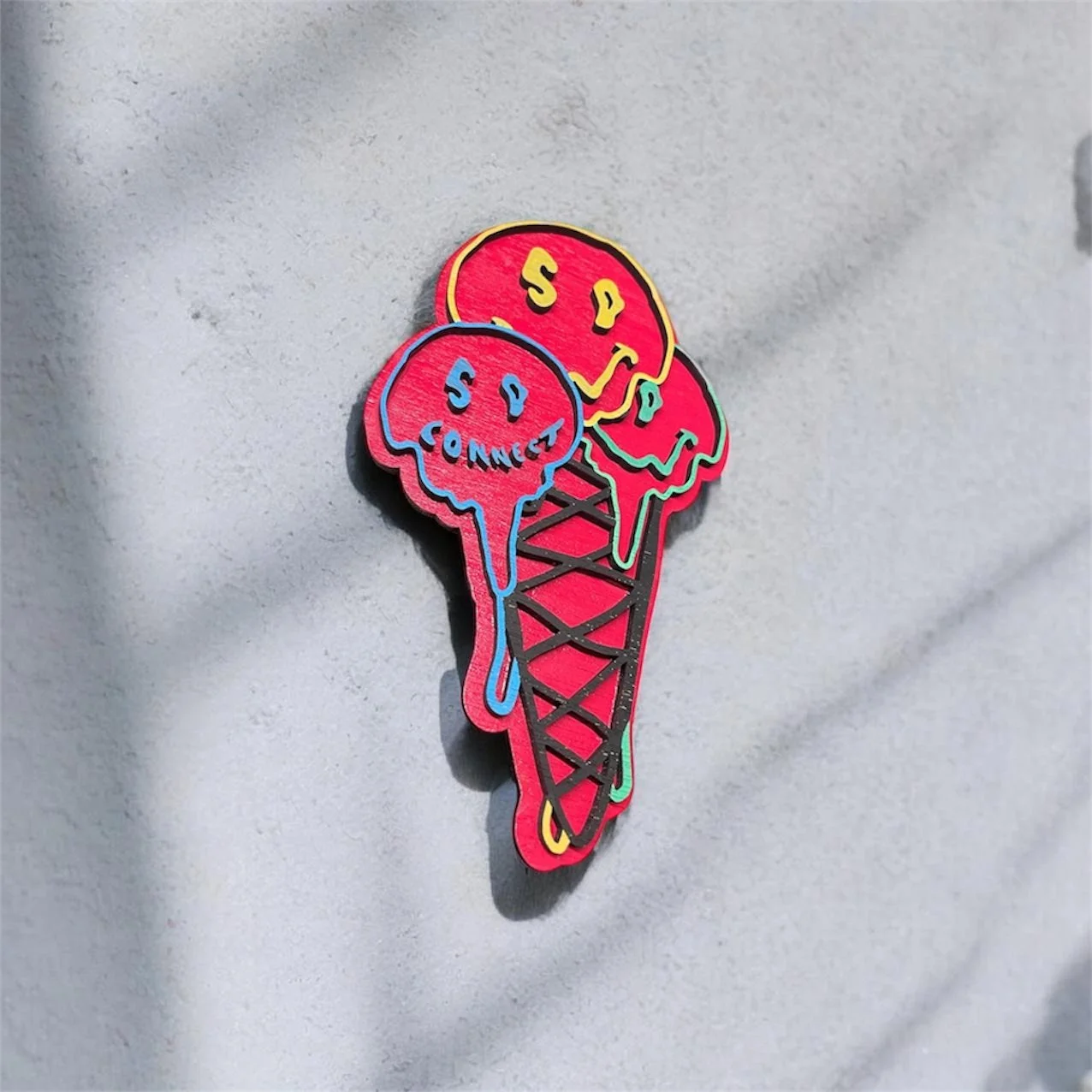Trippy Ice Cream Cone  - Connect SD  Wall Hanger