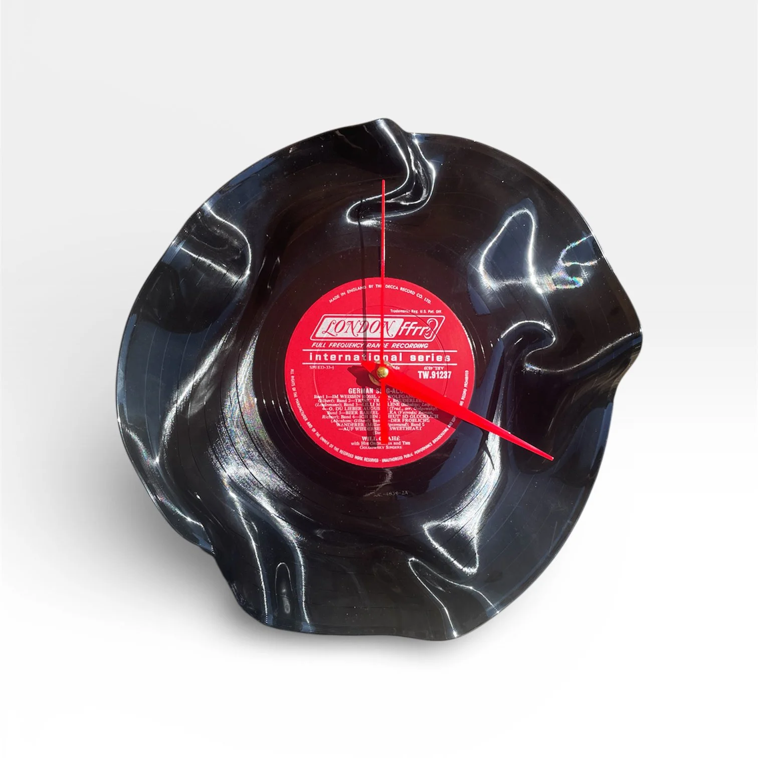 Surreal Groovy Wavy Up-cycled Funky Record Wall Clock