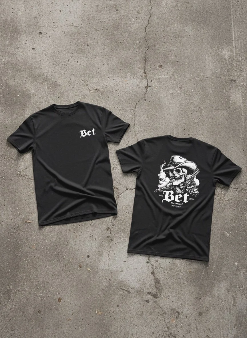 Black - Bet T-Shirt - Front & Back 2 (Ghost Mannequin).jpg