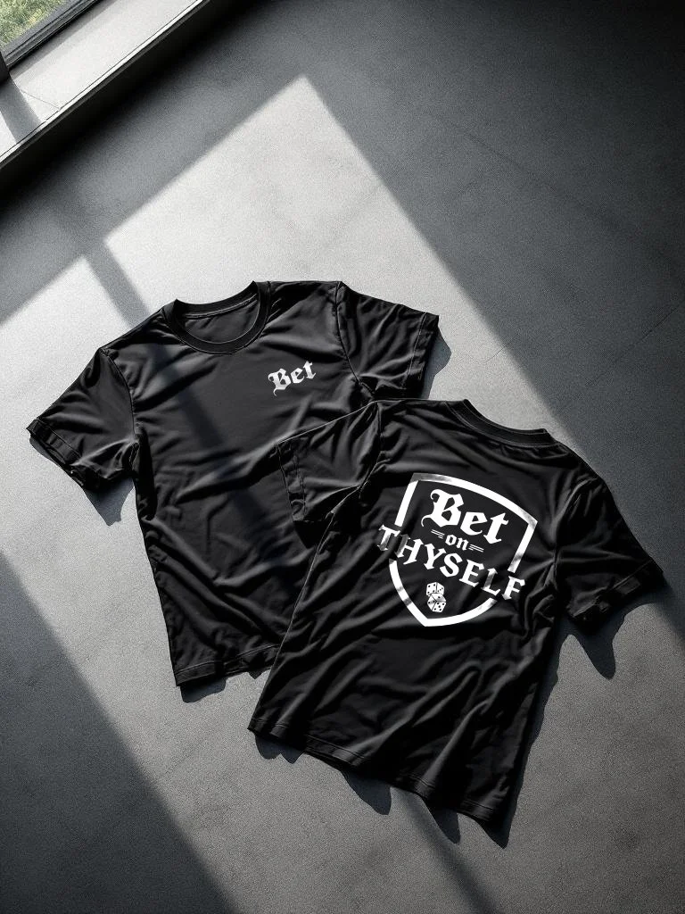 Bet On Thyself | Front & Back Print | Black Cotton T-shirt