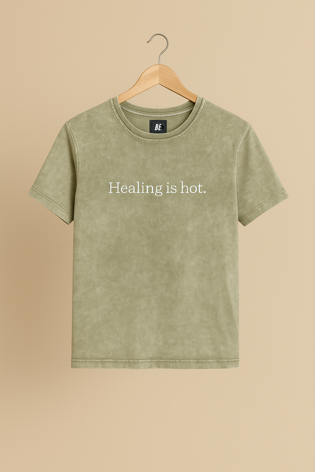 Healing is hot green tee.png