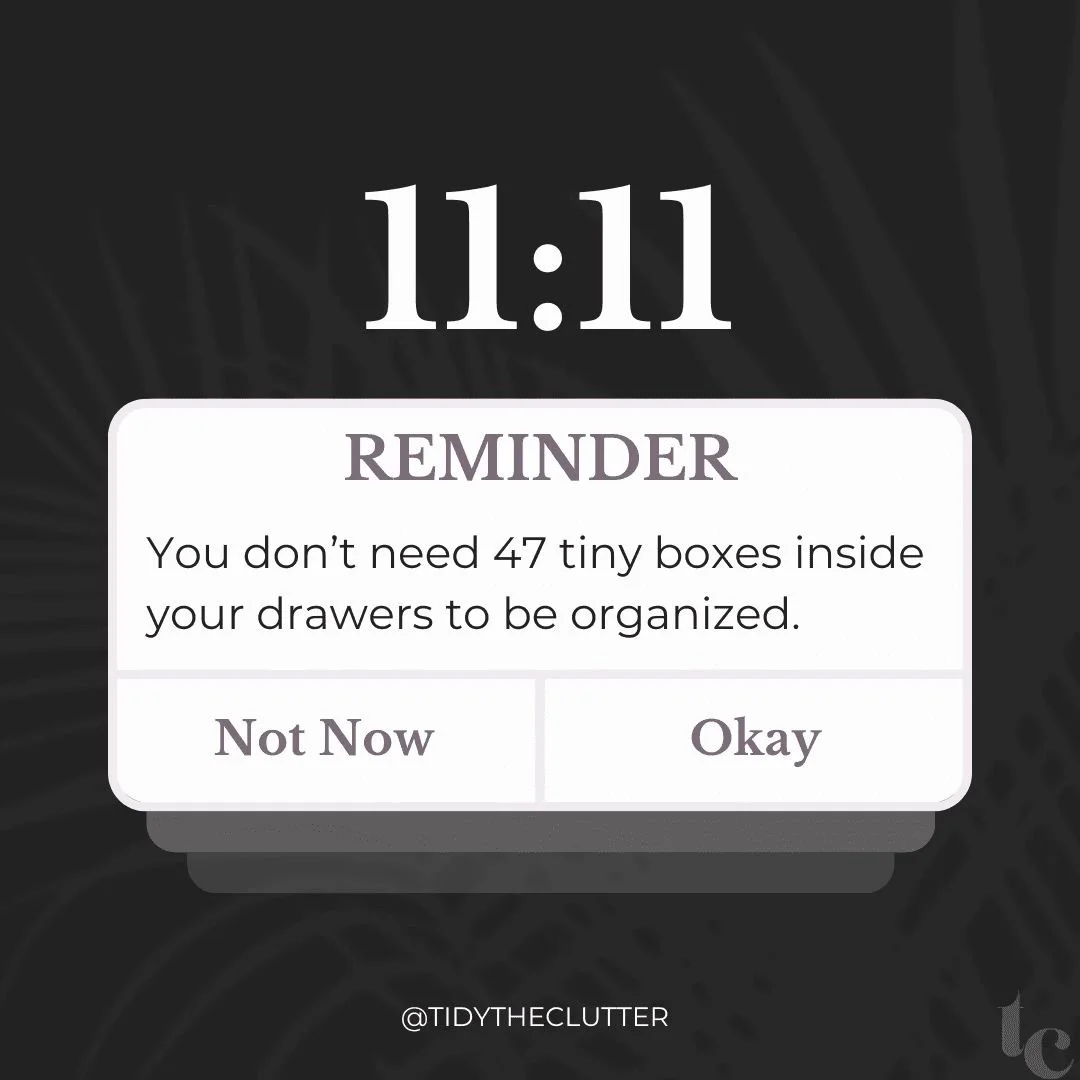 📦 Gentle reminder, friend&hellip;

✨ Pretty isn&rsquo;t always practical.

In small spaces, every inch matters&mdash;so let&rsquo;s focus on what actually works:

🧩 Simplicity: Drawer dividers are often more effective (and less frustrating) than la