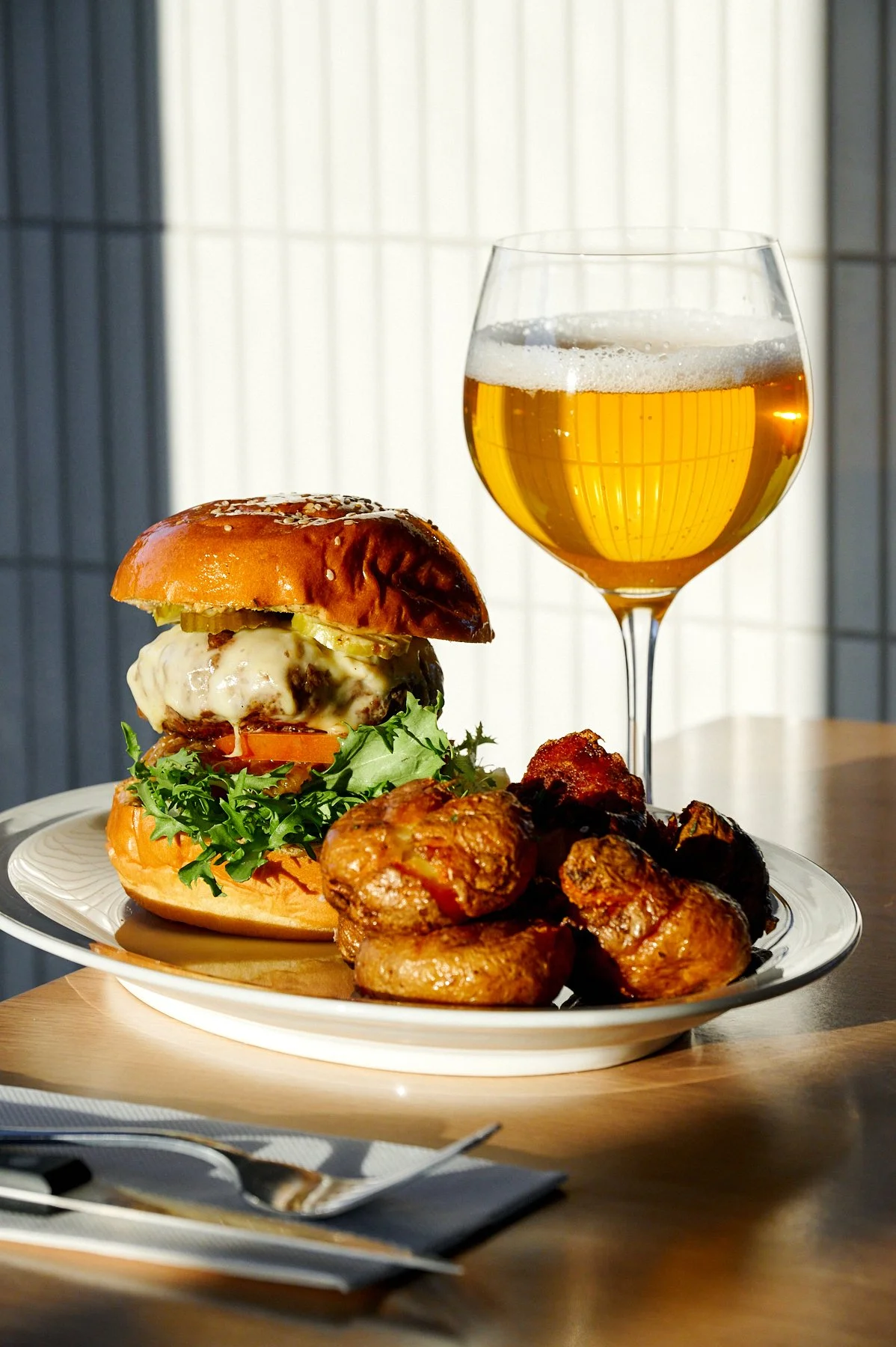 A beer and a burger... is there anything better?
