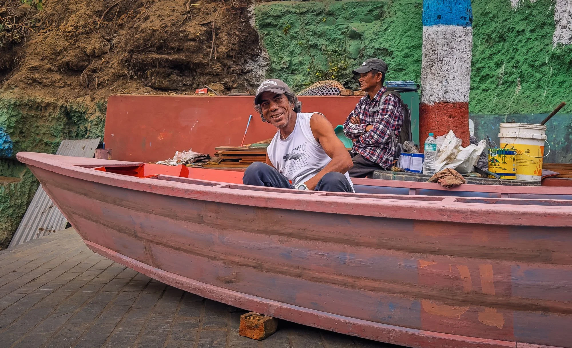 Boat repairers by Phewa Lake, Pokhara, Nepal
(Apple Iphone 15 Pro Max | 6.7 MM | F 1.8 | 1/350 S | ISO 64)