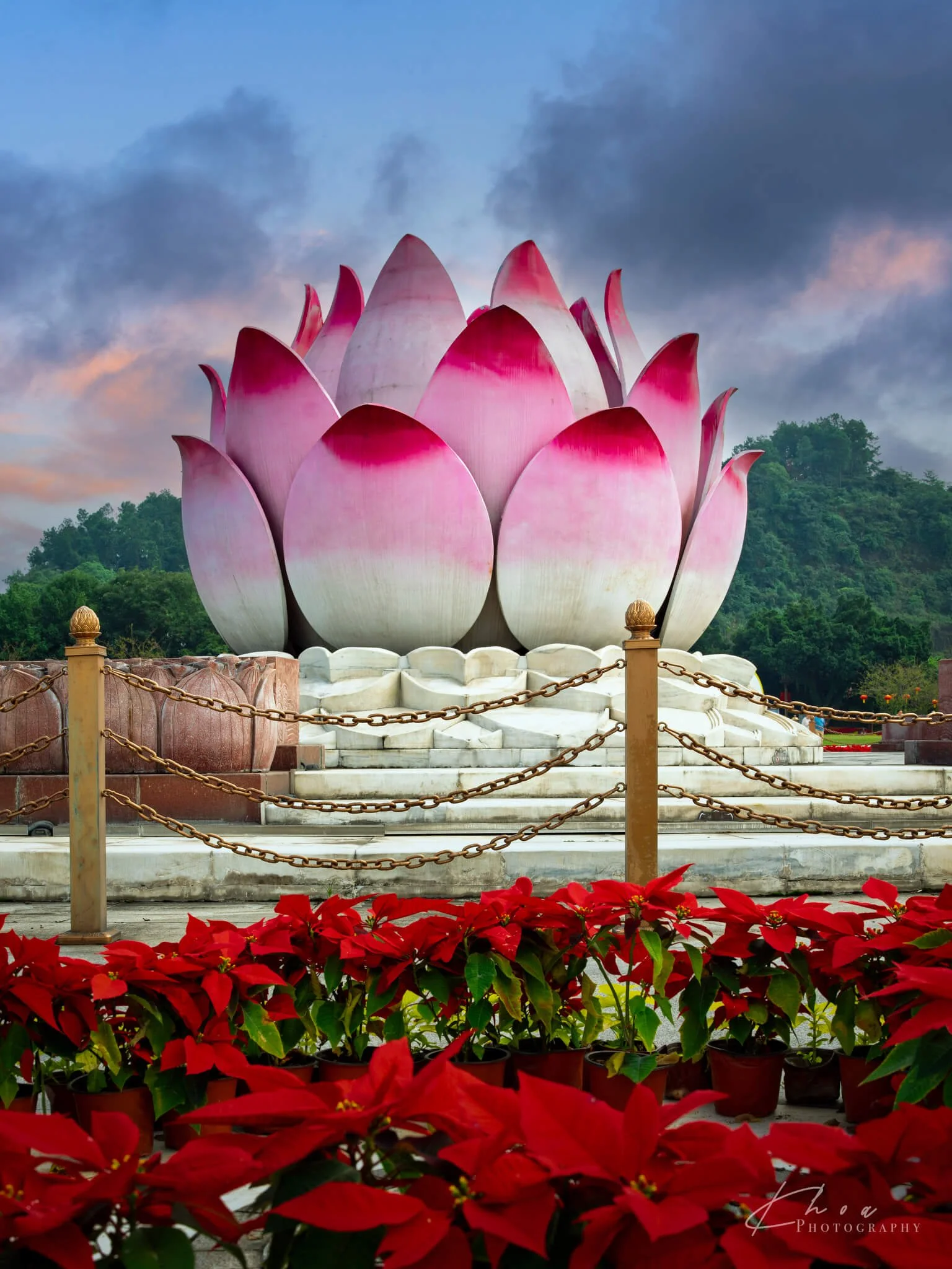 Lotus flower at the entrance to the Leshan ferry terminal 
(Hasselblad X2D II 100 C | 35 MM | F 9 | 1/160 S | ISO 100)