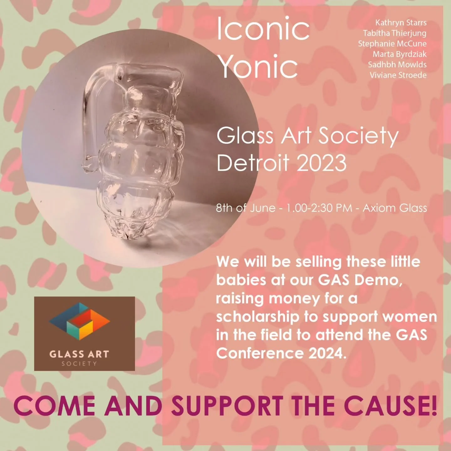 If you're attending @glassartsociety in Detroit this year stop by our demo "Iconic Yonic" on Thursday. With @byrdziak_marta_mb @s.makyoon @tangled_glass @vivianestroede @sadhbh.mowlds @kathrynstarrs 
We will be fundraising with grenades fro