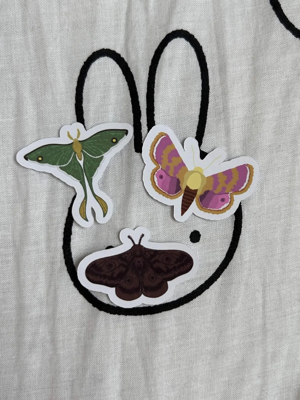 Elegant Moth Stickers