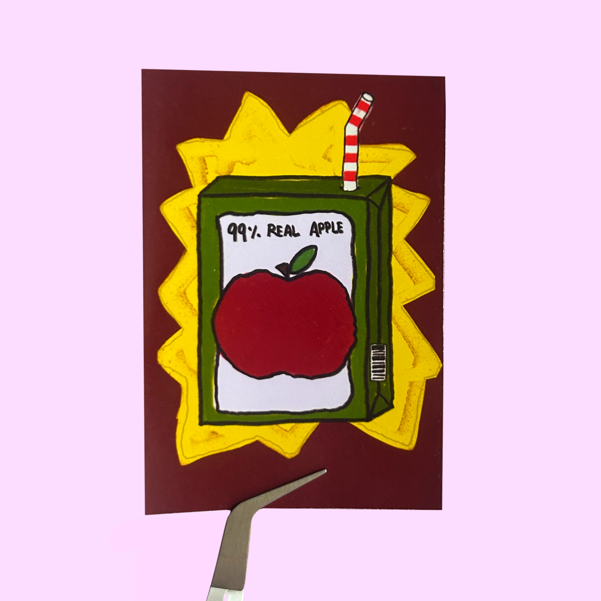 99% apple juice sticker