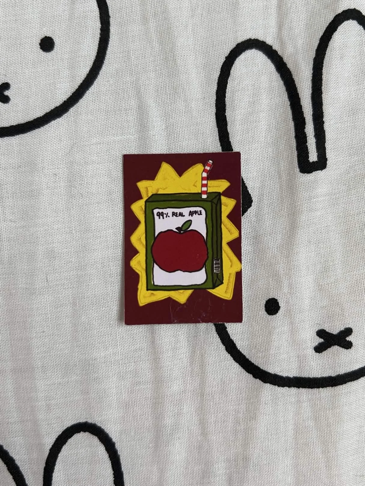 99% apple juice sticker