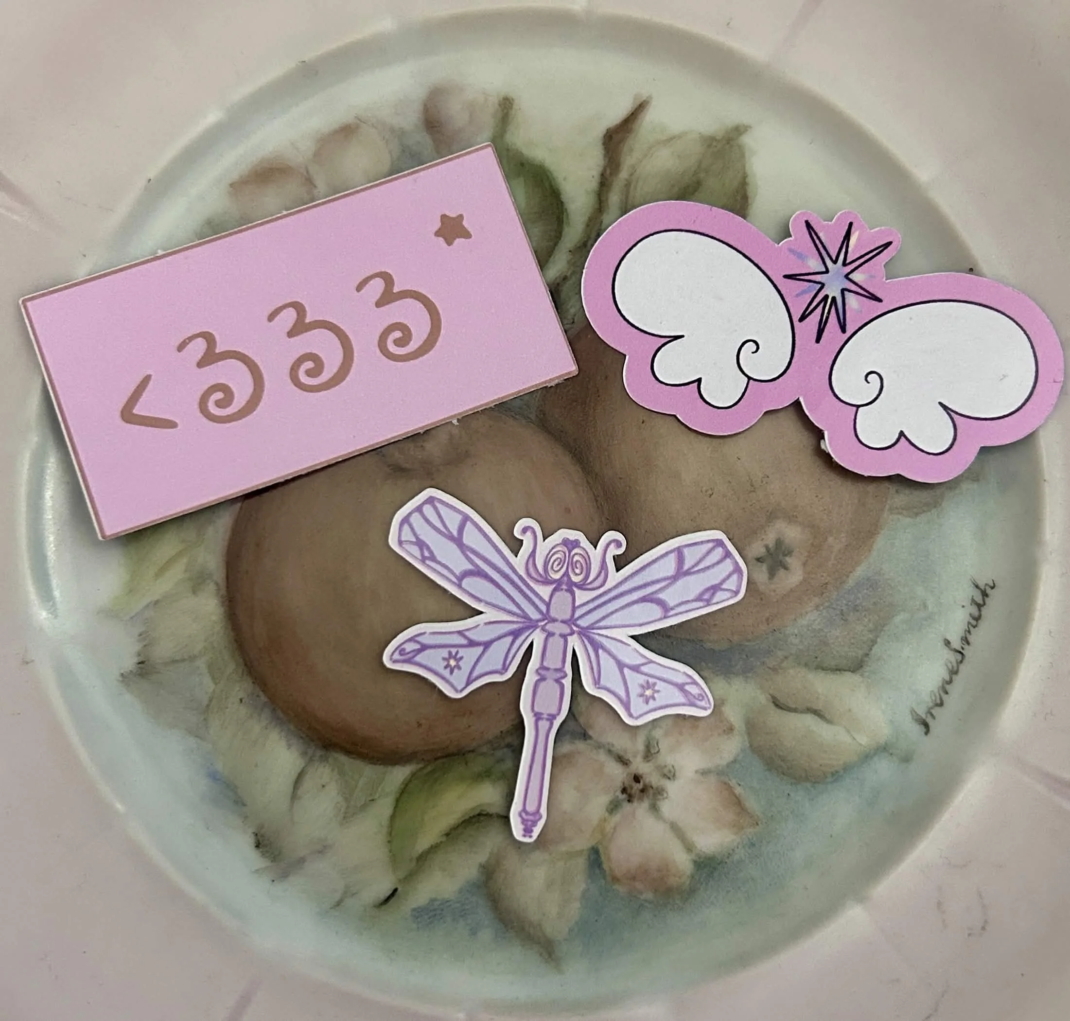 angelic sticker set | celestial wing & fairy dragonfly stickers