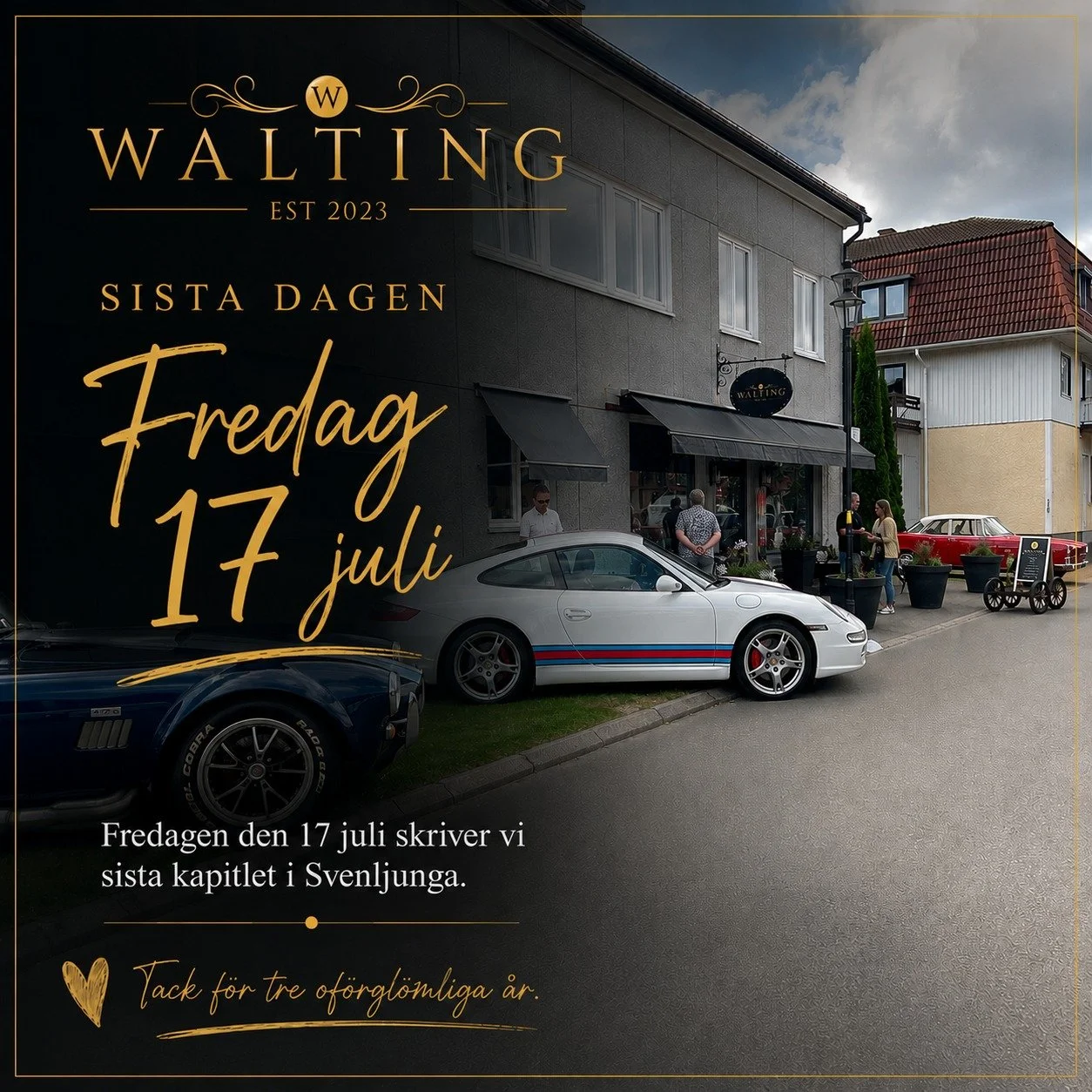✨ Sista chansen.

Fredag den 17 juli &auml;r v&aring;r sista &ouml;ppetdag i Svenljunga.

Efter tre fantastiska &aring;r &auml;r det dags att skriva n&auml;sta kapitel. P&aring; l&ouml;rdagen b&ouml;rjar flytten till Limmared inf&ouml;r Antikveckan &
