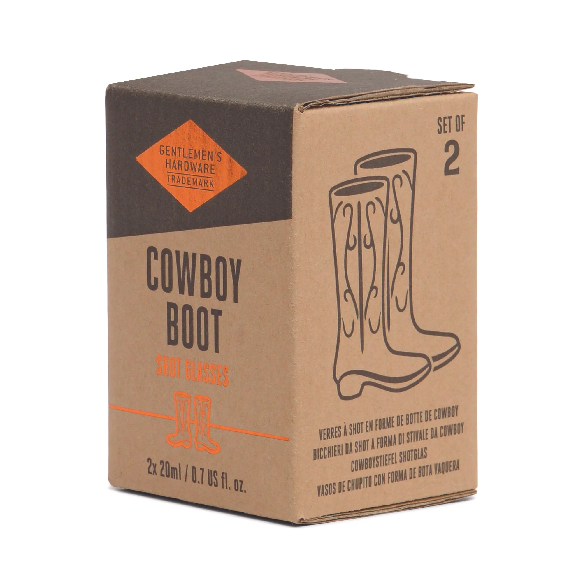 Cowboystövel shotsglas set om 2 från Gentlemen’s Hardware i presentförpackning