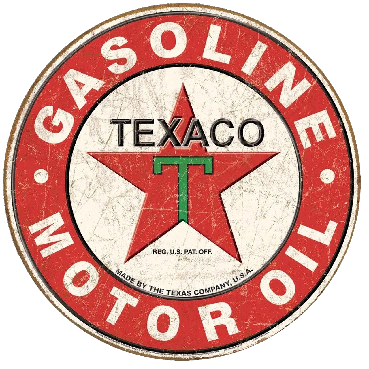 Texaco 1926 – Die cut-plåtskylt