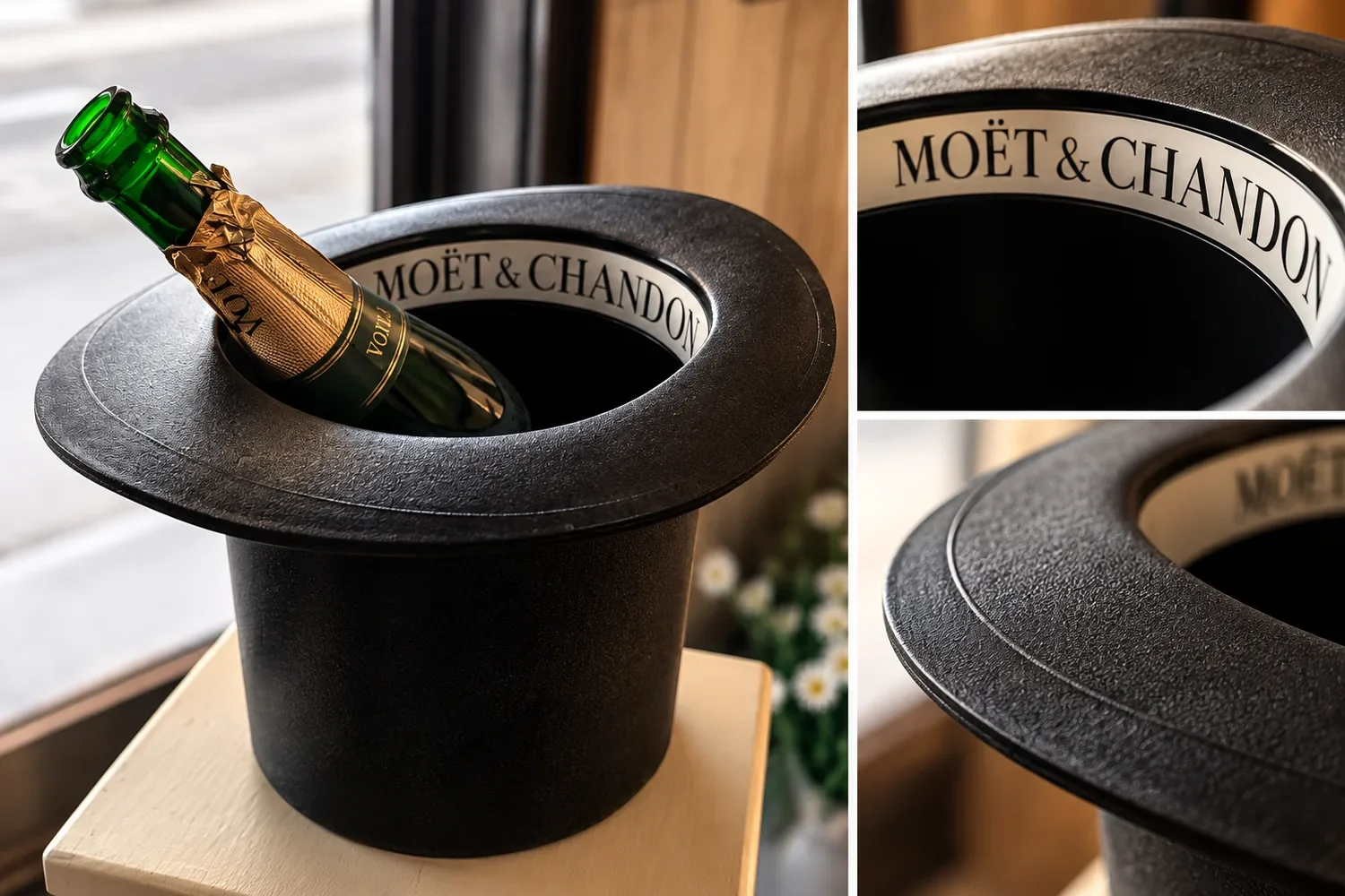Champagnekylare i form av hög hatt – Moët & Chandon