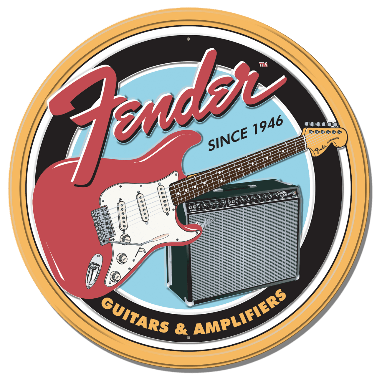 Fender – Rund plåtskylt