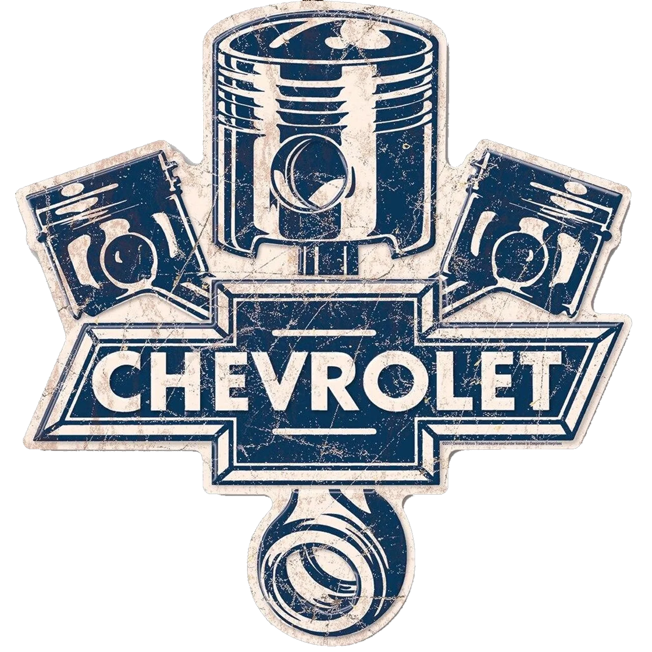 Chevrolet Pistons – Retroskylt i metall