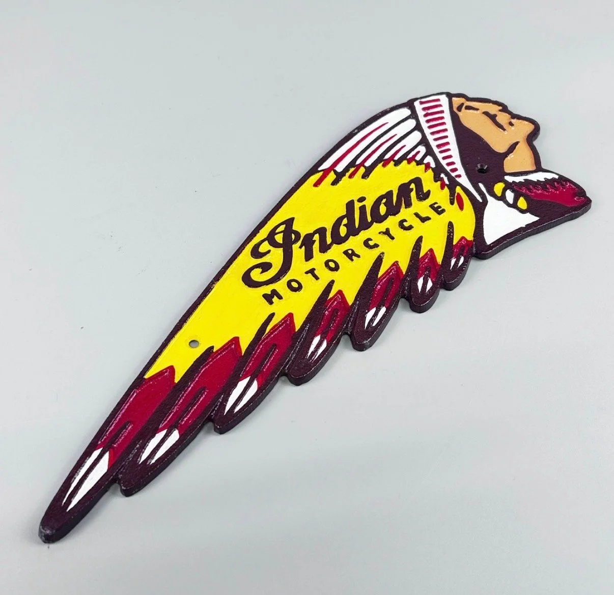 Indian Motorcycle skylt i gjutjärn retro motorcykel dekor