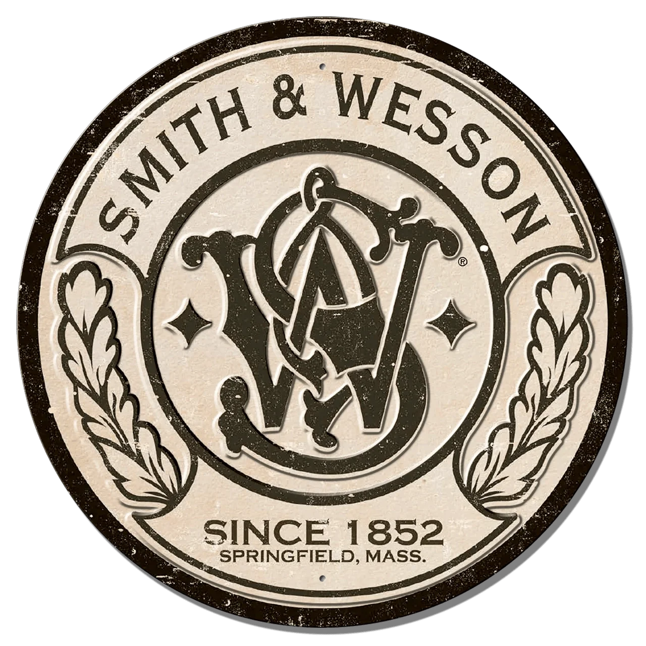Smith & Wesson – Rund plåtskylt