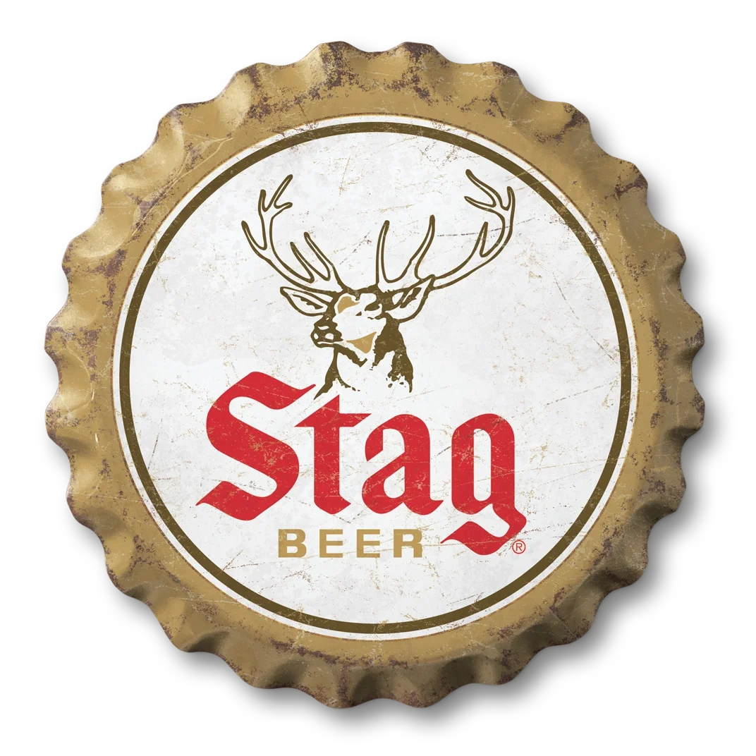 Stag Beer – Kapsylformad plåtskylt